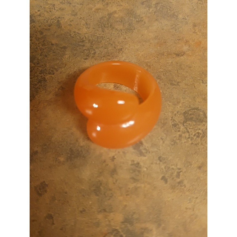 Orange Plastic Ring Size 8 Glows In UV